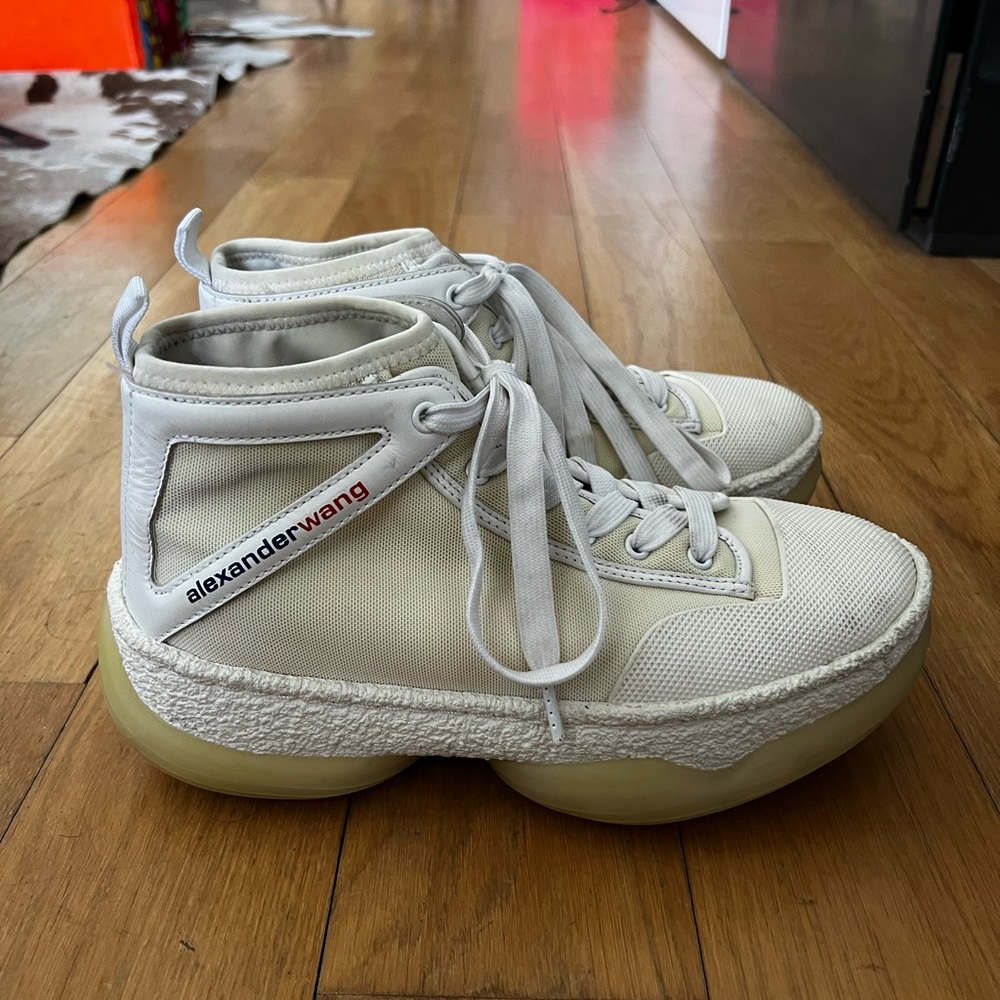 Alexander Wang Womens White High-Top‎ Sneakers